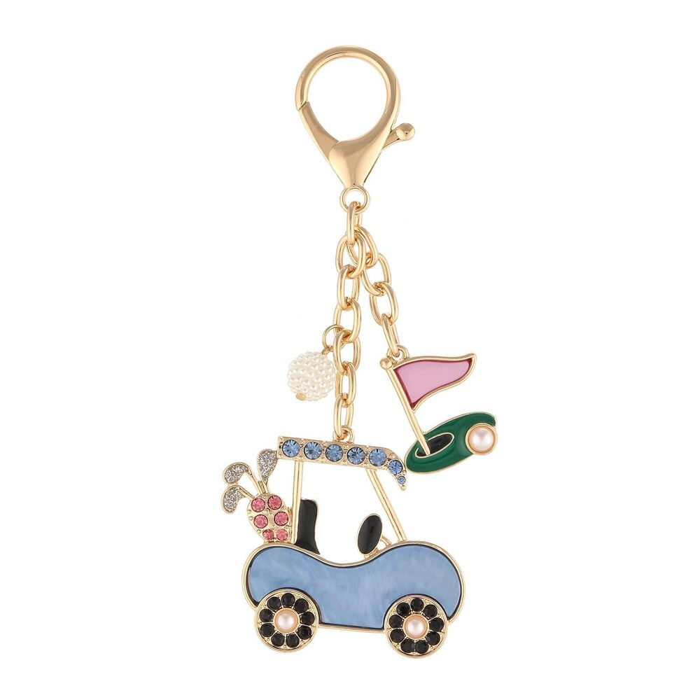 6091 Golf Cute Sport Keychains | Bag Charms for Handbags | Gold Plated